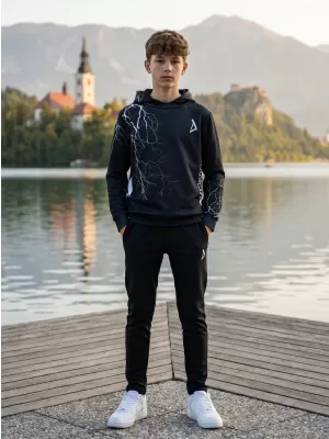 Hochwertiges Funktions-Sweatshirt für Kinder ALTISPORT VOJ/ALK004MI01 SCHWARZ UND WEIß