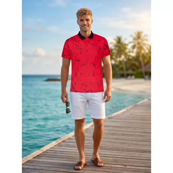  Herren-Funktions-T-Shirt mit Premium-Kragen ALTISPORT VOJ/ALM034TR05 ROT 