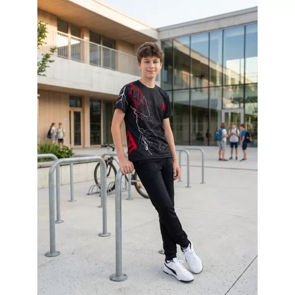  Hochwertiges Funktions-T-Shirt für Kinder ALTISPORT VOJ/ALK004TR01 SCHWARZ/ROT 