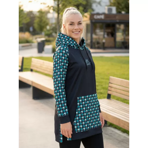  Funktionelles erweitertes Damen-Sweatshirt Premium ALTISPORT VOJ/ALW048MI03 SCHWARZ UND BLAU 