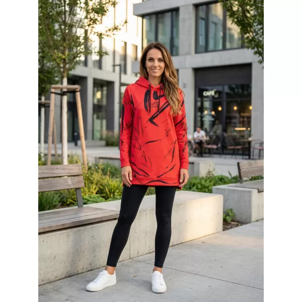  Funktionelles erweitertes Damen-Sweatshirt Premium ALTISPORT VOJ/ALW049MI03 ROT UND SCHWARZ 