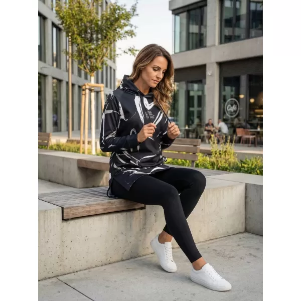  Funktionelles erweitertes Damen-Sweatshirt Premium ALTISPORT VOJ/ALW049MI03 SCHWARZ UND WEIß 