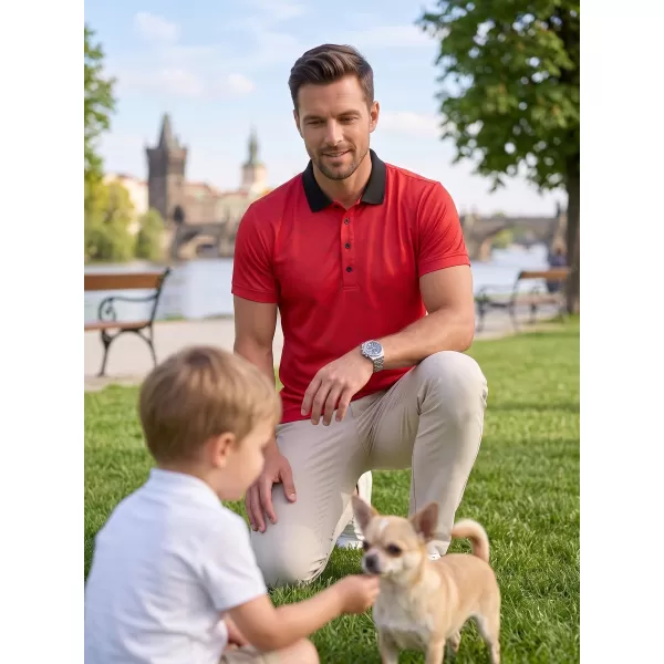  Herren-Funktions-T-Shirt mit Premium-Kragen ALTISPORT VOJ/ALM050TR05 ROT 
