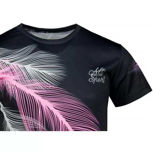  Hochwertiges Funktions-T-Shirt für Kinder ALTISPORT VOJ/ALK001TR01 SCHWARZ/HELLROSA 