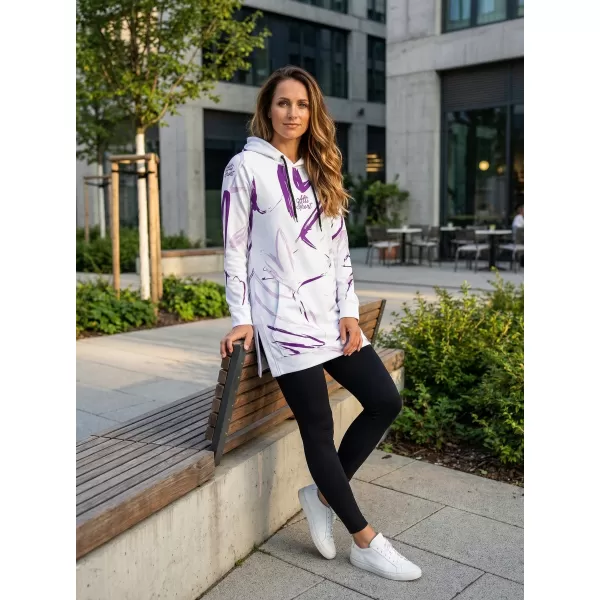  Funktionelles erweitertes Damen-Sweatshirt Premium ALTISPORT VOJ/ALW049MI03 WEIß/LILA 