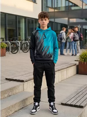Hochwertiges Funktions-Sweatshirt für Kinder ALTISPORT VOJ/ALK006MI01 SCHWARZ/KEROSIN