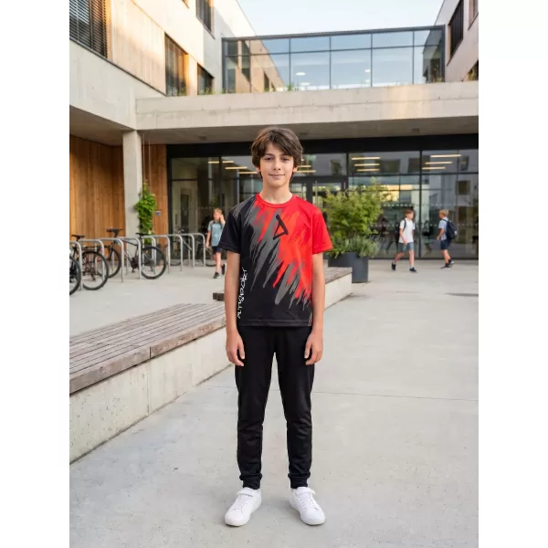  Hochwertiges Funktions-T-Shirt für Kinder ALTISPORT VOJ/ALK006TR01 SCHWARZ/ROT 