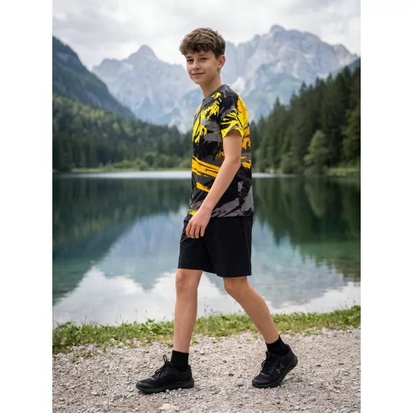  Hochwertiges Funktions-T-Shirt für Kinder ALTISPORT VOJ/ALK014TR01 SCHWARZ UND GELB 