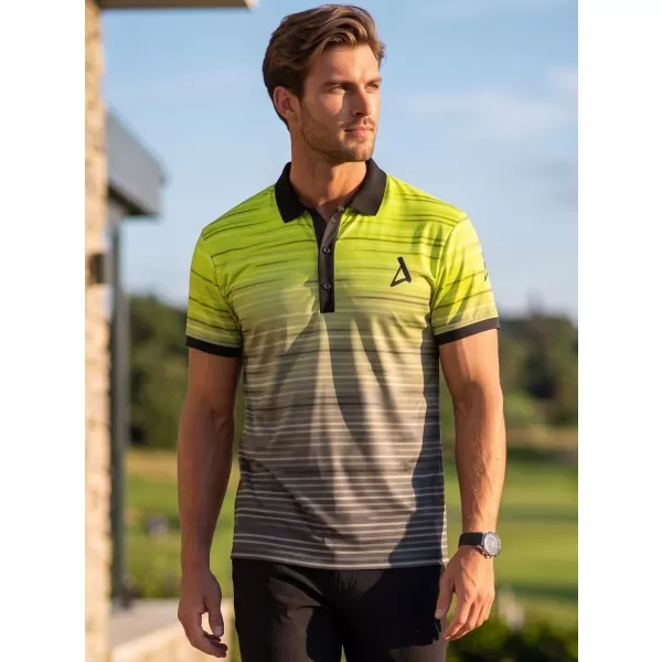  Herren-Funktions-T-Shirt mit Premium-Kragen ALTISPORT VOJ/ALM031TR05 SCHWARZ/NEONGELB 