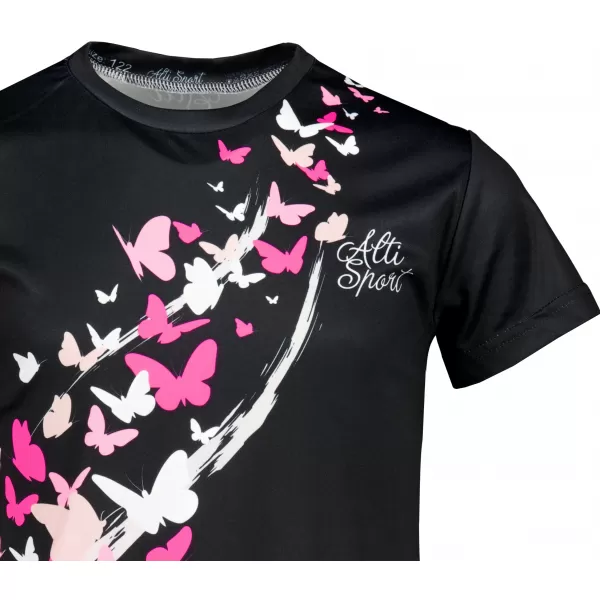  Dětské funkční triko premium ALTISPORT VOJ/ALK022TR01 ČERNÁ/RŮŽOVÁ 