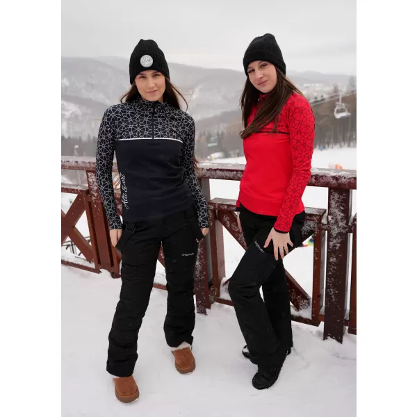  Frauenfunktionaler Thermo -Sweatshirt Premium ALTISPORT VOJ/ALW053TER03 SCHWARZ UND WEIß 