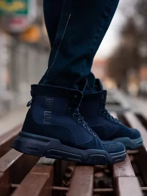 Herrenschuhe OMBRE OM-FOBO-0122 MARINEBLAU