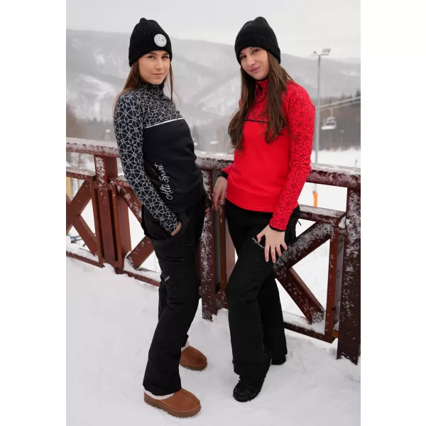  Frauenfunktionaler Thermo -Sweatshirt Premium ALTISPORT VOJ/ALW053TER03 SCHWARZ UND WEIß 