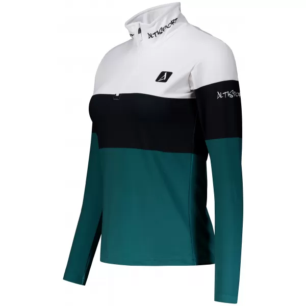  Frauenfunktionaler Thermo -Sweatshirt Premium ALTISPORT VOJ/ALW051TER03 WEIß -GREEN 