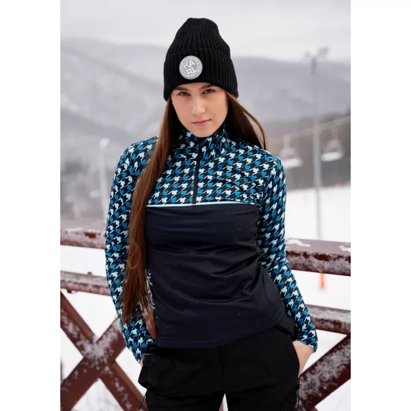  Frauenfunktionaler Thermo -Sweatshirt Premium ALTISPORT VOJ/ALW048TER03 SCHWARZ -BLUE 