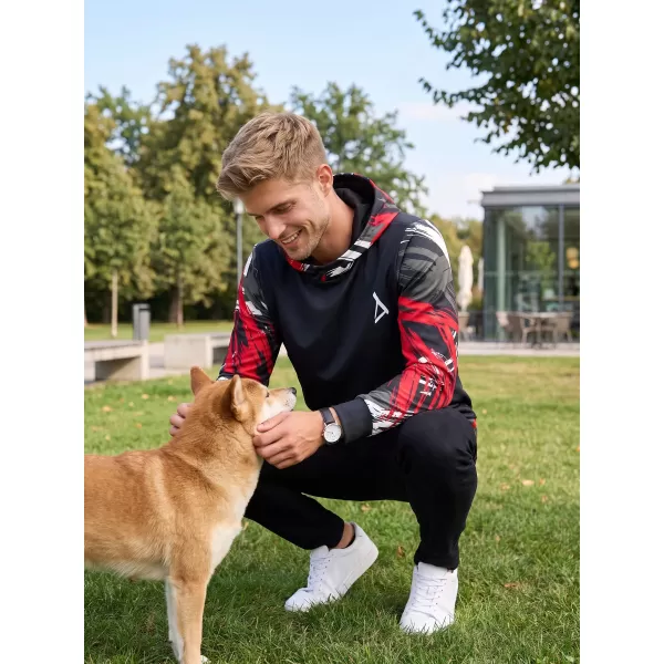  Hochwertiges Funktions-Sweatshirt für Herren ALTISPORT VOJ/ALM039MI01 SCHWARZ UND ROT 
