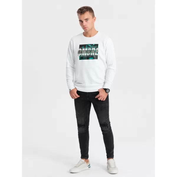 Herren -Sweatshirt OMBRE OM-SSPS-0156 WEIß 