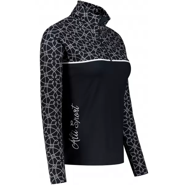  Frauenfunktionaler Thermo -Sweatshirt Premium ALTISPORT VOJ/ALW053TER03 SCHWARZ UND WEIß 