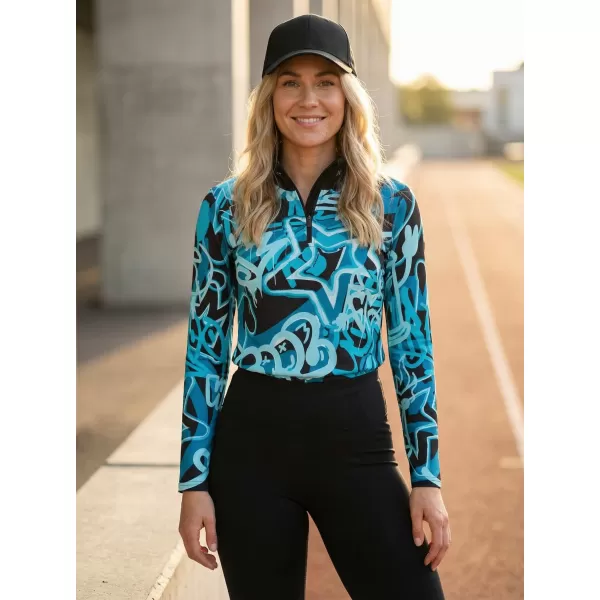  Frauenfunktionaler Thermo -Sweatshirt Premium ALTISPORT VOJ/ALW054TER03 SCHWARZ -BLUE 