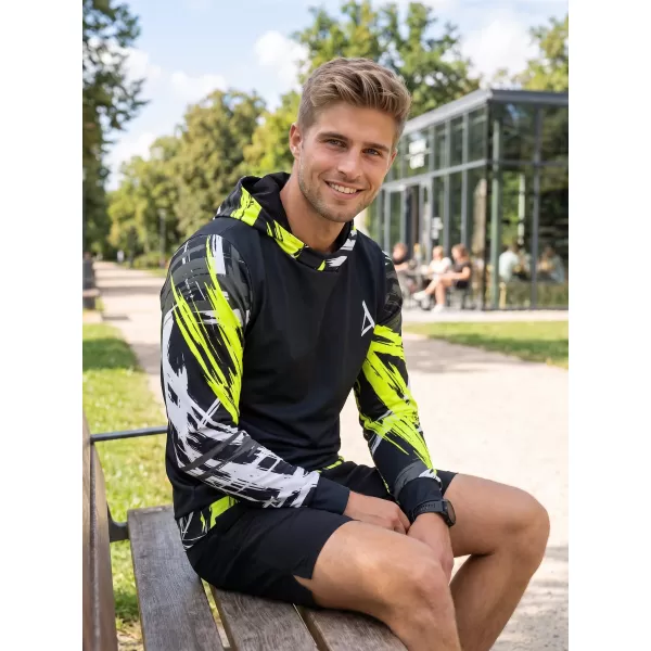  Hochwertiges Funktions-Sweatshirt für Herren ALTISPORT VOJ/ALM039MI01 SCHWARZ UND GELB 