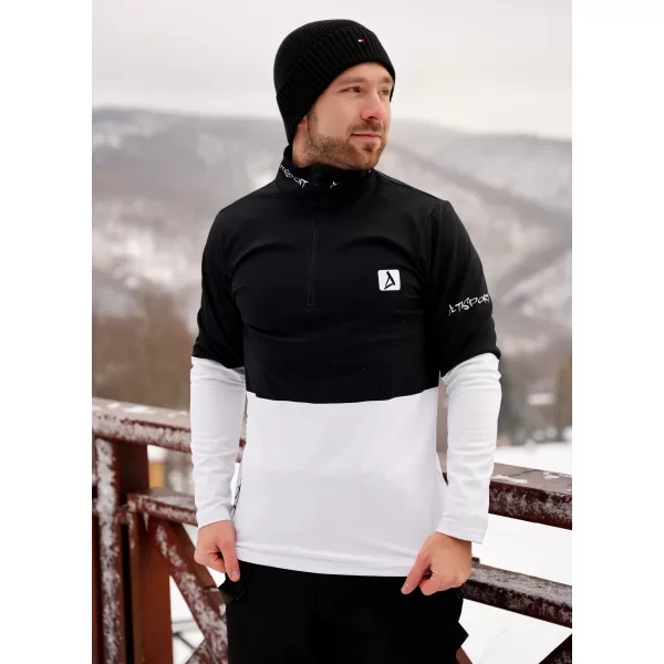  Funktionelle Thermo -Sweatshirt -Premium von Männern ALTISPORT VOJ/ALM051TER03 SCHWARZ UND WEIß 