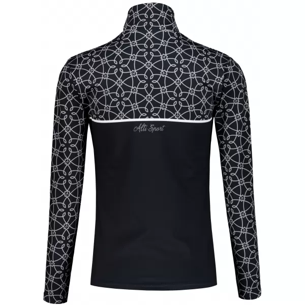  Frauenfunktionaler Thermo -Sweatshirt Premium ALTISPORT VOJ/ALW053TER03 SCHWARZ UND WEIß 