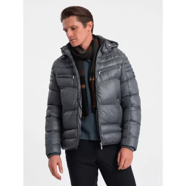  Herren Winterjacke OMBRE OM-JAHP-22FW-010 GRAPHIT 