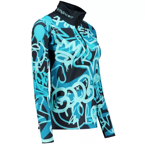  Frauenfunktionaler Thermo -Sweatshirt Premium ALTISPORT VOJ/ALW054TER03 SCHWARZ -BLUE 