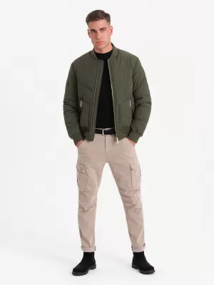 Jacke OMBRE OM-JALP-0143 DUNKLER OLIVENGRÜN
