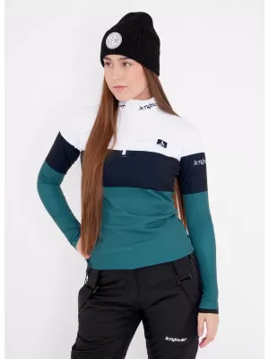 Frauenfunktionaler Thermo -Sweatshirt Premium ALTISPORT VOJ/ALW051TER03 WEIß -GREEN