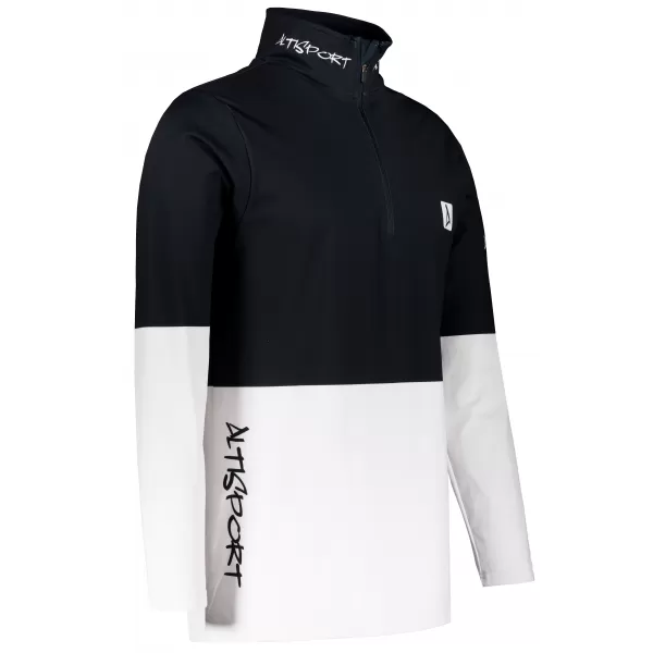  Funktionelle Thermo -Sweatshirt -Premium von Männern ALTISPORT VOJ/ALM051TER03 SCHWARZ UND WEIß 