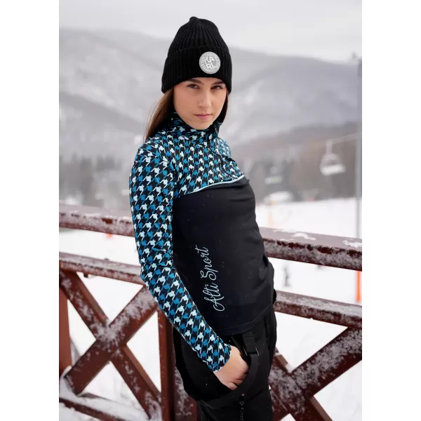  Frauenfunktionaler Thermo -Sweatshirt Premium ALTISPORT VOJ/ALW048TER03 SCHWARZ -BLUE 