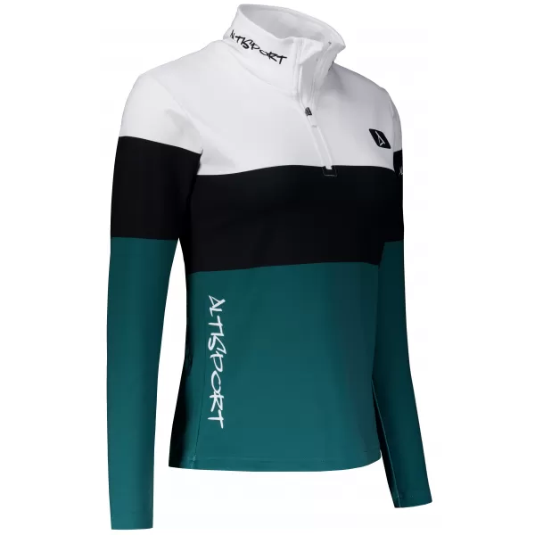  Frauenfunktionaler Thermo -Sweatshirt Premium ALTISPORT VOJ/ALW051TER03 WEIß -GREEN 