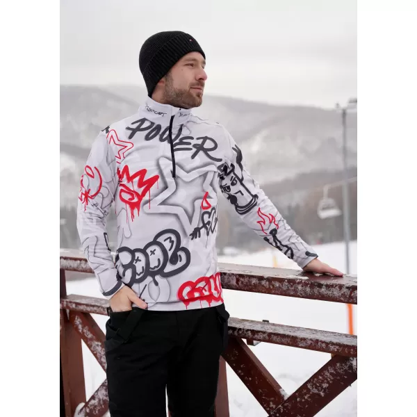  Funktionelle Thermo -Sweatshirt -Premium von Männern ALTISPORT VOJ/ALM054TER03 GRAU -RED 