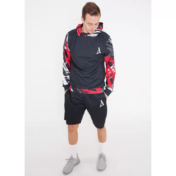  Hochwertiges Funktions-Sweatshirt für Herren ALTISPORT VOJ/ALM039MI01 SCHWARZ UND ROT 