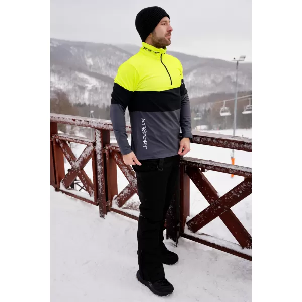  Funktionelle Thermo -Sweatshirt -Premium von Männern ALTISPORT VOJ/ALM051TER03 NEONGELB/GRAU 