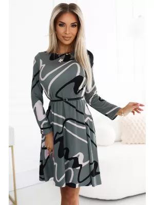 Kleid NUMOCO 576-1 OLIVEN MIT EINEM MUSTER
