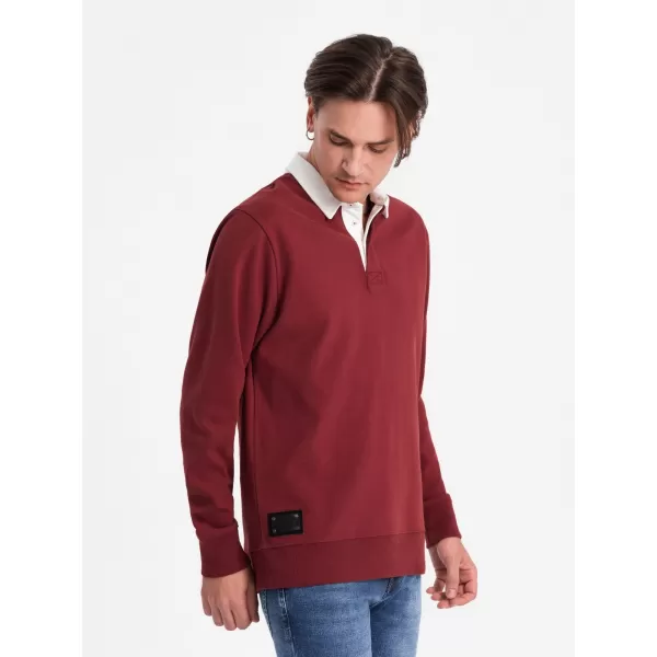  Herren -Sweatshirt OMBRE OM-SSNZ-0132 KASTANIENBRAUN 