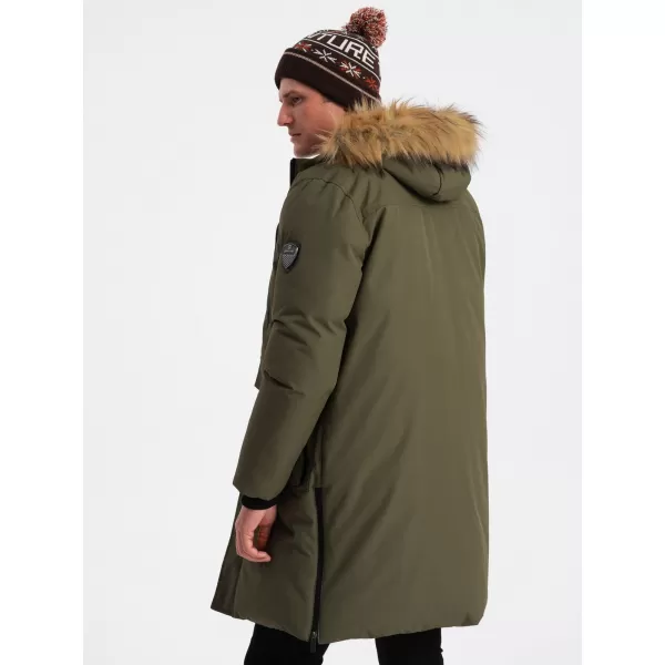  Herren Winterjacke OMBRE OM-JALJ-0148 DUNKLER OLIVENGRÜN 