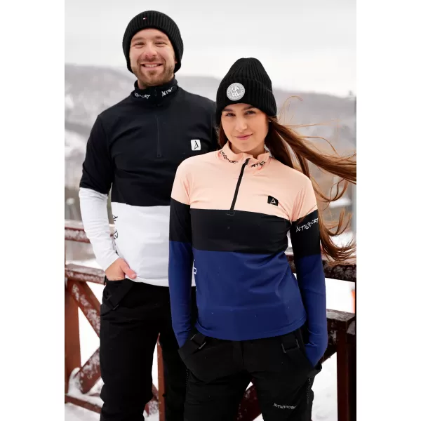  Funktionelle Thermo -Sweatshirt -Premium von Männern ALTISPORT VOJ/ALM051TER03 SCHWARZ UND WEIß 