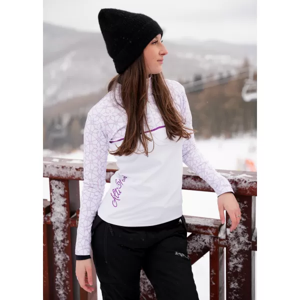  Frauenfunktionaler Thermo -Sweatshirt Premium ALTISPORT VOJ/ALW053TER03 WEIß/LILA 