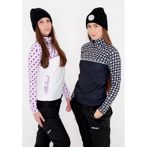 Frauenfunktionaler Thermo -Sweatshirt Premium ALTISPORT VOJ/ALW048TER03 SCHWARZ UND WEIß 