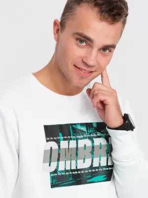 Herren -Sweatshirt OMBRE OM-SSPS-0156 WEIß