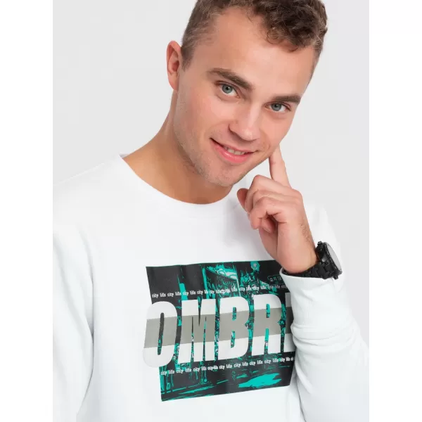  Herren -Sweatshirt OMBRE OM-SSPS-0156 WEIß 