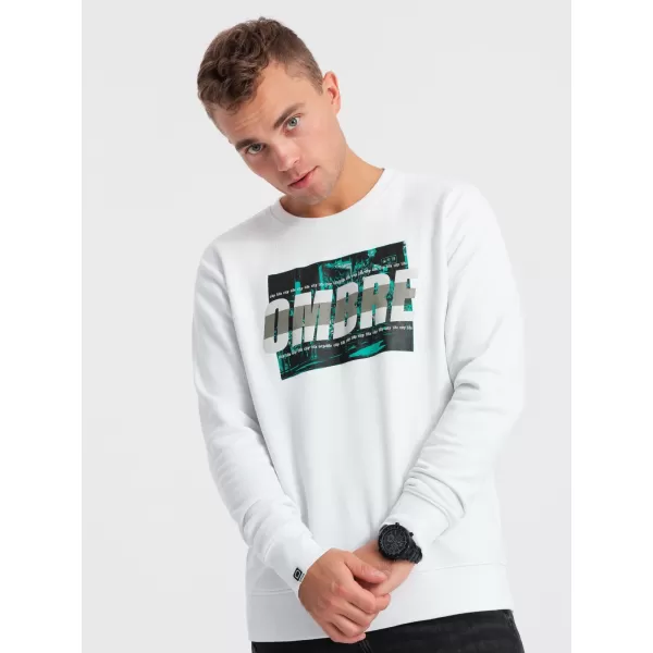  Herren -Sweatshirt OMBRE OM-SSPS-0156 WEIß 