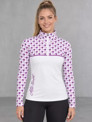 Frauenfunktionaler Thermo -Sweatshirt Premium ALTISPORT VOJ/ALW048TER03 WEIß/LILA