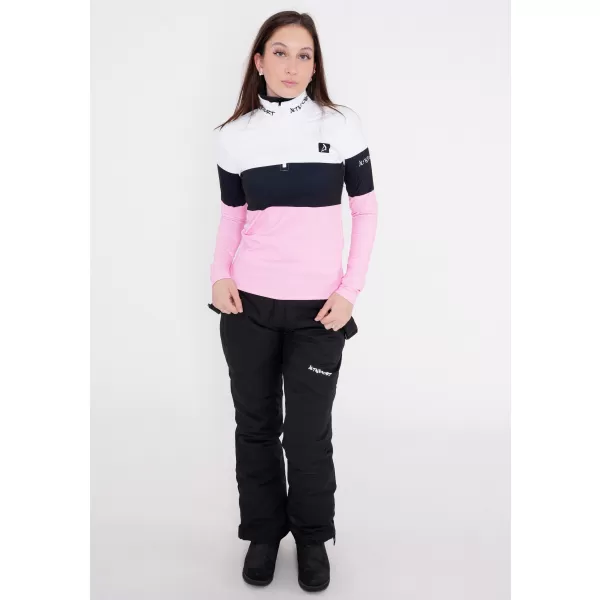  Frauenfunktionaler Thermo -Sweatshirt Premium ALTISPORT VOJ/ALW051TER03 WEIß -PINK 