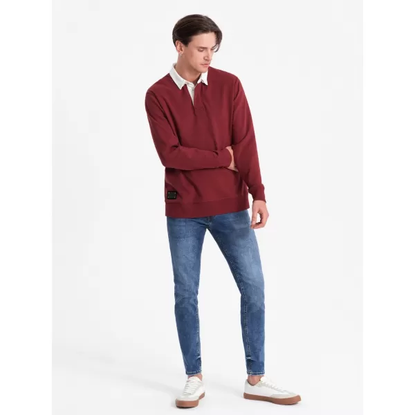  Herren -Sweatshirt OMBRE OM-SSNZ-0132 KASTANIENBRAUN 