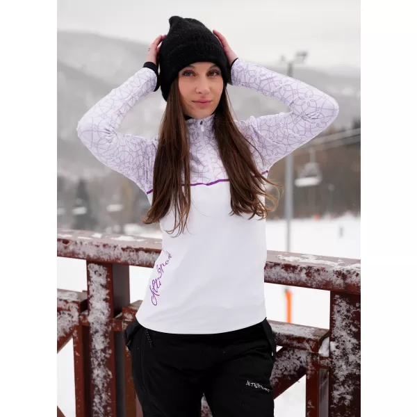  Frauenfunktionaler Thermo -Sweatshirt Premium ALTISPORT VOJ/ALW053TER03 WEIß/LILA 