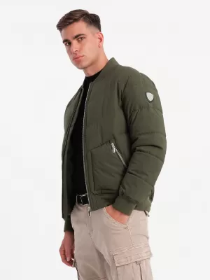 Jacke OMBRE OM-JALP-0143 DUNKLER OLIVENGRÜN